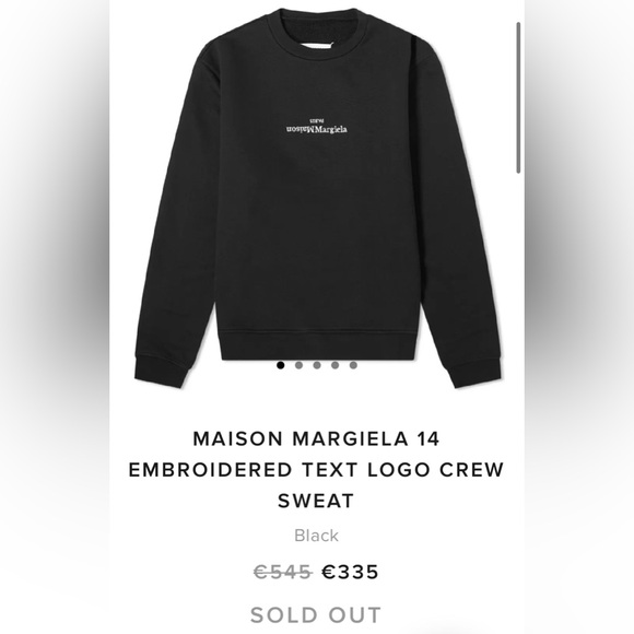 💖Host Pick💖 Maison Margiela men size XS black logo embroidered sweatshirt - Picture 11 of 12